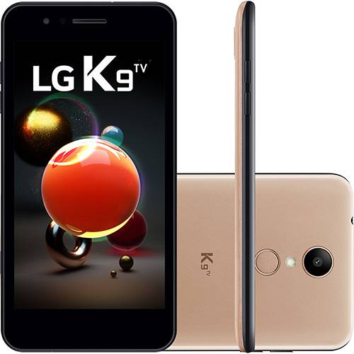 Tamanhos, Medidas e Dimensões do produto Smartphone LG K9 TV Dual Chip Android 7.0 Tela 5" Quad Core 1.3 Ghz 16GB 4G Câmera 8MP - Dourado