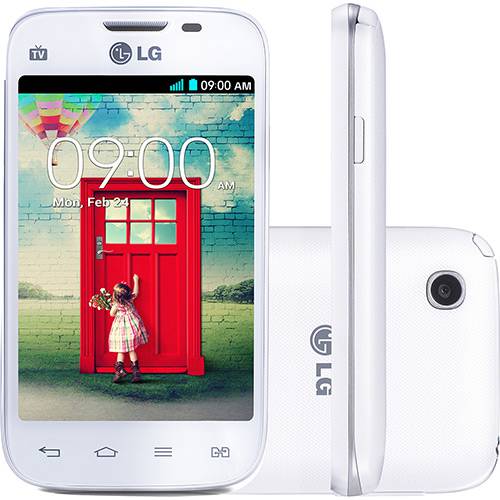 Tamanhos, Medidas e Dimensões do produto Smartphone LG L40 D175 Dual Chip Desbloqueado Android 4.4 Tela 3.5" 4GB 3G Wi-Fi Câmera 3MP - Branco