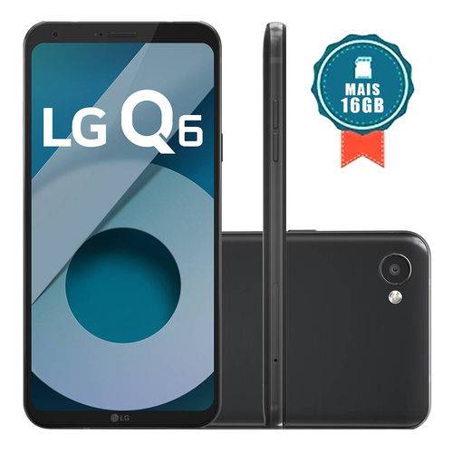 Tamanhos, Medidas e Dimensões do produto Smartphone LG Q6 32GB 4G Tela 5.5" Câmera 13MP Preto + Cartão SD 16GB