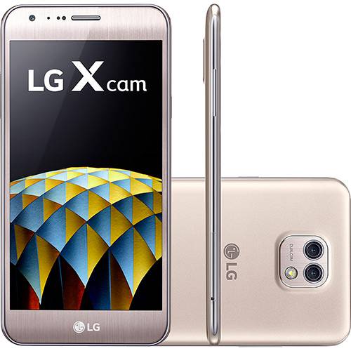 Tamanhos, Medidas e Dimensões do produto Smartphone LG X Cam Dual Chip Android 6.0 Marshmallow Tela 5.2" 16GB 4G Câmera 13MP - Dourado