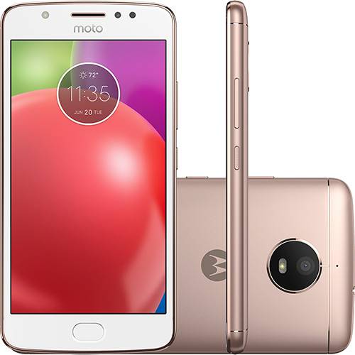 Tamanhos, Medidas e Dimensões do produto Smartphone Motorola Moto E4 Dual Chip Android 7.1 Nougat Tela 5" Quad-Core 1.3GHz 16GB 4G Câmera 8MP - Ouro Rose