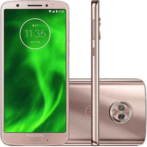 Tamanhos, Medidas e Dimensões do produto Smartphone Motorola Moto G6 Dual Chip Android Oreo - 8.0 Tela 5.7" Octa-Core 1.8 GHz 64GB 4G Câmera 12 + 5MP (Dual Traseira) - Ouro Rose