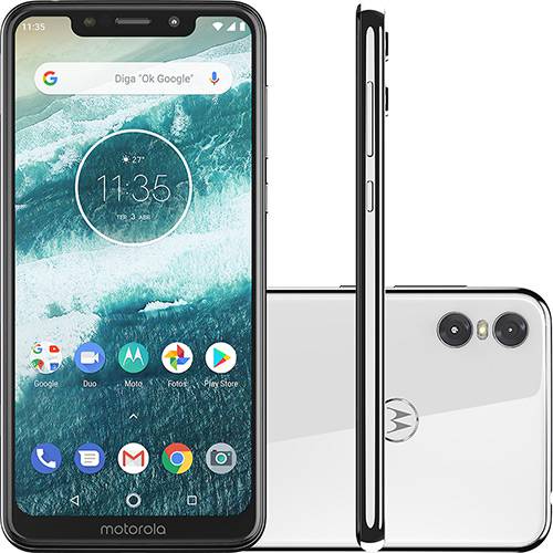 Tamanhos, Medidas e Dimensões do produto Smartphone Motorola One 64GB Dual Chip Android Oreo 8.1 Tela 5.9" 2.0 GHz Octa-Core Qualcomm 4G Câmera 13 + 2MP (Dual Traseira) - Branco