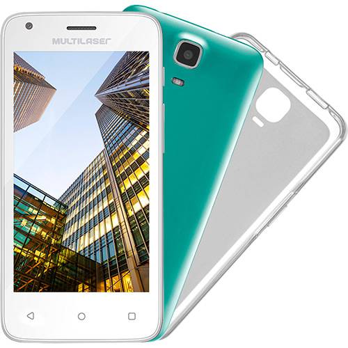 Tamanhos, Medidas e Dimensões do produto Smartphone Multilaser MS45S Dual Chip Android 5.1 Tela 4.5" 8GB Wi-Fi 3G Câmera 5MP - Branco