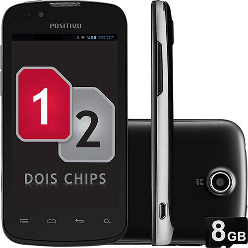 Tamanhos, Medidas e Dimensões do produto Smartphone Positivo S400 GSM Desbloqueado Dual Chip Android 4.0 Tela 4" 4GB 3G Wi-Fi Câmera 5MP - Preto + Cartão de 8GB