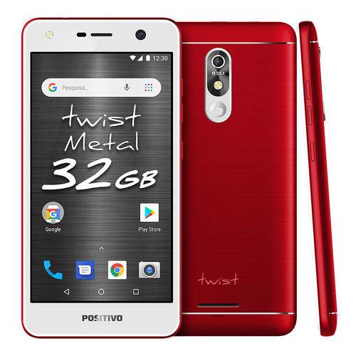 Tamanhos, Medidas e Dimensões do produto Smartphone Positivo Twist S531 32GB Quad Core 3G Dual Chip Android 8.0 8MP 5.2" - Vermelho