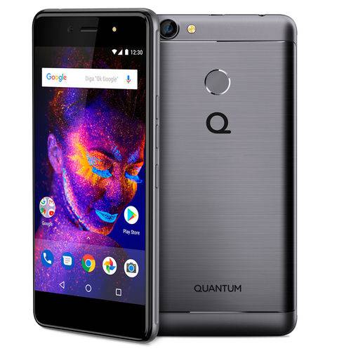 Tamanhos, Medidas e Dimensões do produto Smartphone Quantum YOU e 32GB Quad-Core 4G Dual SIM Android 7.0 13MP 5" - Cinza