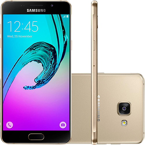 Tamanhos, Medidas e Dimensões do produto Smartphone Samsung Galaxy A5 2016 Dual Chip Android 5.1 Tela 5.2" 16GB 4G Câmera 13MP - Dourado