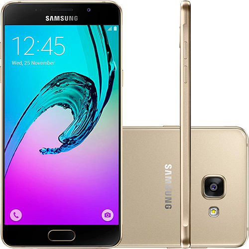 Tamanhos, Medidas e Dimensões do produto Smartphone Samsung Galaxy A7 2016 Dual Chip Android 5.1 Tela 5.5" 16GB 4G Câmera 13MP - Dourado