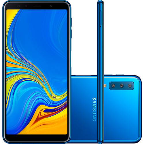 Tamanhos, Medidas e Dimensões do produto Smartphone Samsung Galaxy A7 128GB Dual Chip Android 8.0 Tela 6" Octa-Core 2.2GHz 4G Câmera Triple - Azul