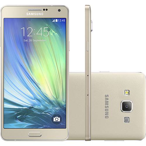Tamanhos, Medidas e Dimensões do produto Smartphone Samsung Galaxy A7 Duos Dual Chip Android 4.4 Tela 5.5" 16GB 4G Câmera 13MP - Dourado