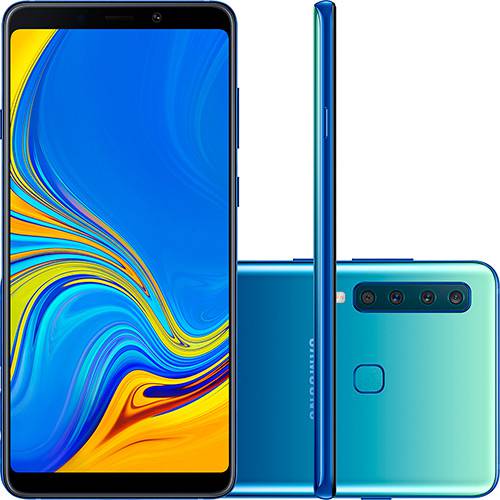 Tamanhos, Medidas e Dimensões do produto Smartphone Samsung Galaxy A9 128GB Dual Chip Android 8.0 Tela 6.3" Octa-Core 2.2GHz 4G Câmera 24MP (f1.7) + 5MP (f2.2) + 10MP (f2.4) + 8MP (f2.4) - Azul