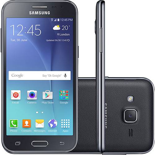 Tamanhos, Medidas e Dimensões do produto Smartphone Samsung Galaxy J2 Duos Dual Chip Android Tela 4.7" 8GB 4G Wi-Fi Câmera 5MP com TV Digital - Preto