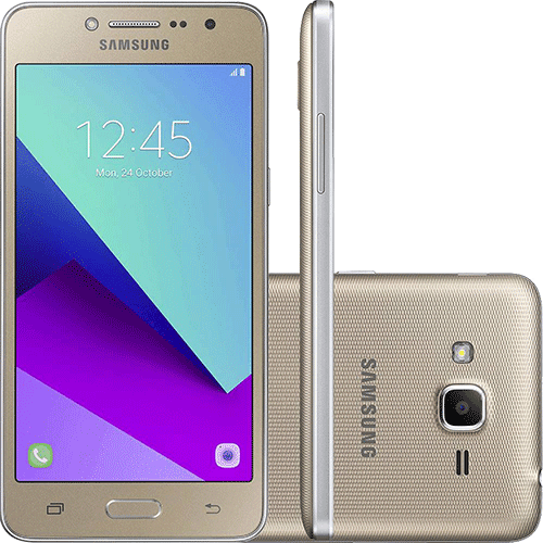 Tamanhos, Medidas e Dimensões do produto Smartphone Samsung Galaxy J2 Prime TV Dual Chip Android 6.0 Tela 5" Quad-Core 1.4 GHz 16GB 4G Câmera 5MP - Dourado