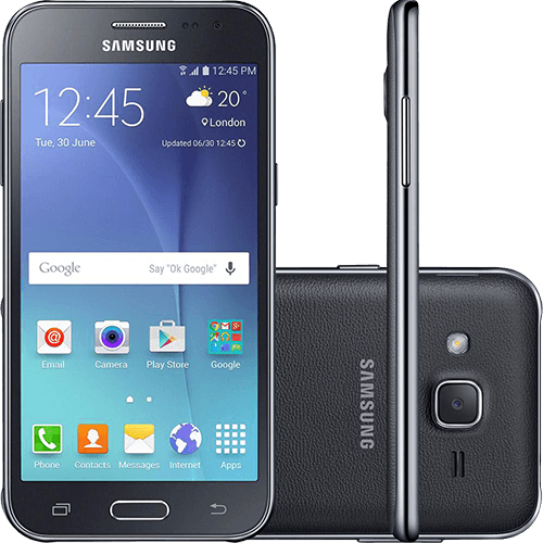 Tamanhos, Medidas e Dimensões do produto Smartphone Samsung Galaxy J2 TV Dual Chip Desbloqueado Android 5.1 Tela 4.7" 8GB 4G 5MP - Preto