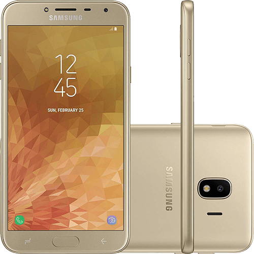 Tamanhos, Medidas e Dimensões do produto Smartphone Samsung Galaxy J4 32GB Dual Chip Android 8.0 Tela 5.5" Quad-Core 1.4GHz 4G Câmera 13MP - Dourado