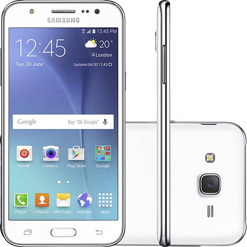 Tamanhos, Medidas e Dimensões do produto Smartphone Samsung Galaxy J5 Duos Dual Chip Desbloqueado Vivo Android 5.1 Tela 5" 16GB 4G Câmera 13MP - Branco