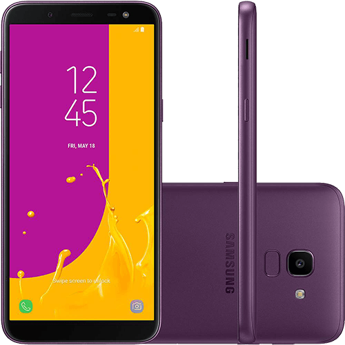 Tamanhos, Medidas e Dimensões do produto Smartphone Samsung Galaxy J6 64GB Dual Chip Android 8.0 Tela 5.6" Octa-Core 1.6GHz 4G Câmera 13MP - Violeta