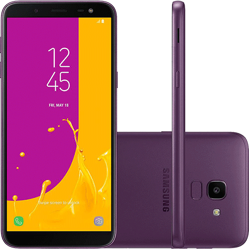 Tamanhos, Medidas e Dimensões do produto Smartphone Samsung Galaxy J6 32GB Dual Chip Android 8.0 Tela 5.6" Octa-Core 1.6GHz 4G Câmera 13MP - Violeta
