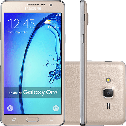 Tamanhos, Medidas e Dimensões do produto Smartphone Samsung Galaxy On 7 Dual Chip Android 5.1 Tela 5.5" 8GB 4G Câmera 13MP - Dourado