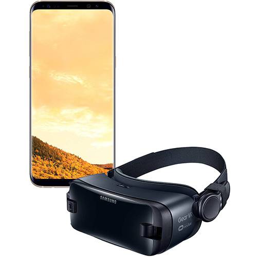 Tamanhos, Medidas e Dimensões do produto Smartphone Samsung Galaxy S8+ 64GB - Dourado + Gear VR com Controle