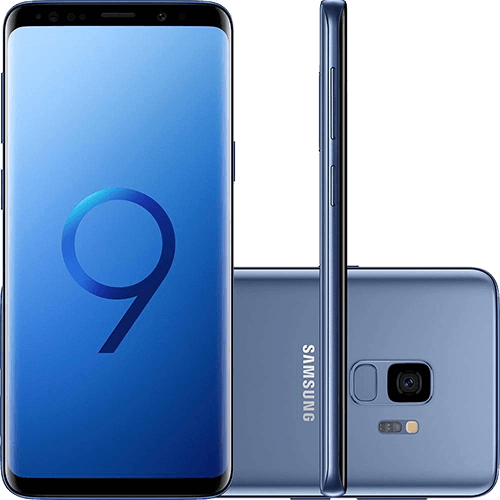 Tamanhos, Medidas e Dimensões do produto Smartphone Samsung Galaxy S9 Dual Chip Android 8.0 Tela 5.8" Octa-Core 2.8GHz 128GB 4G Câmera 12MP - Azul