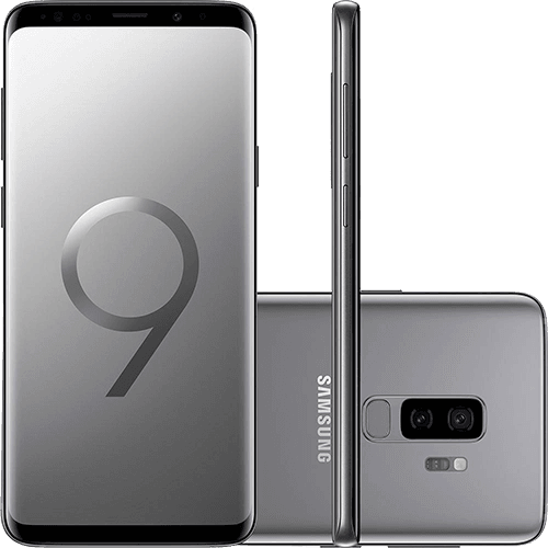 Tamanhos, Medidas e Dimensões do produto Smartphone Samsung Galaxy S9+ Dual Chip Android 8.0 Tela 6.2" Octa-Core 2.8GHz 128GB 4G Câmera 12MP Dual Cam - Cinza