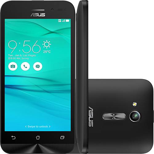 Tamanhos, Medidas e Dimensões do produto Smartphone Zenfone Go Dual Chip Android 5.1 Tela 4,5'' 8GB 3G Câmera 5MP- Preto