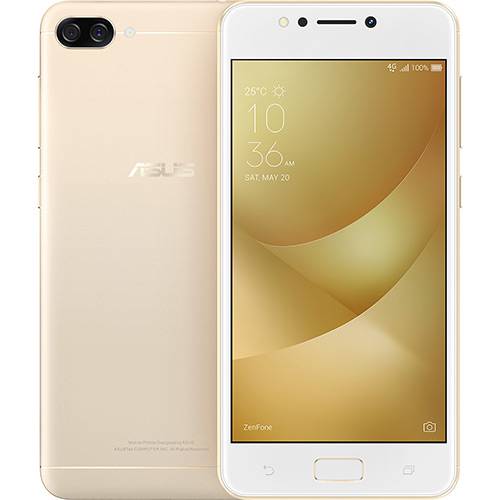 Tamanhos, Medidas e Dimensões do produto Smartphone Zenfone Max M1 32GB Dual Chip Android 7 Tela 5.2" Qualcomm Snapdragon 425 4G Câmera 13 + 5MP (Dual Traseira) - Dourado