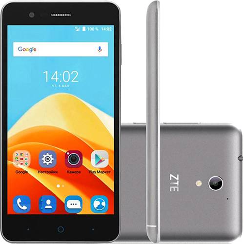 Tamanhos, Medidas e Dimensões do produto Smartphone ZTE Blade A510 Dual Chip Android 6.0 Tela 5" Quad Core 8GB Câmera 4G Wi-Fi 13MP - Cinza