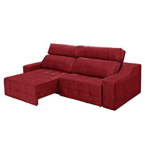 Tamanhos, Medidas e Dimensões do produto Sofá 4 Lugares Connect Retrátil e Reclinável Suede Amassado Vermelho - Rifletti