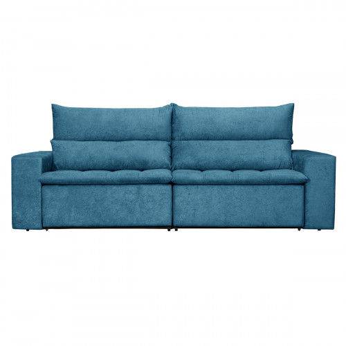 Tamanhos, Medidas e Dimensões do produto Sofá 4 Lugares Grecco com Pillow Retrátil e Reclinável Suede Amassado Azul - Rifletti