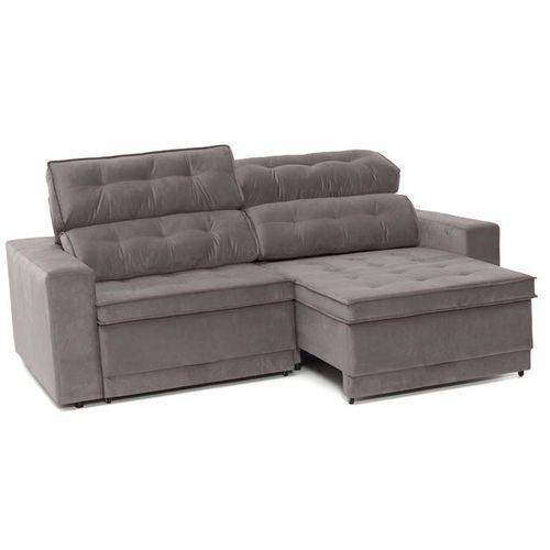 Tamanhos, Medidas e Dimensões do produto Sofa 4 Lugares Net Biondi Assento Retratil e Reclinavel Suede Bege 2,34M (L) - Netsofas