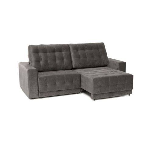 Tamanhos, Medidas e Dimensões do produto Sofa 4 Lugares Net Max Assento Retratil e Reclinavel Suede Cinza Escuro 2,44M (L) - Netsofas