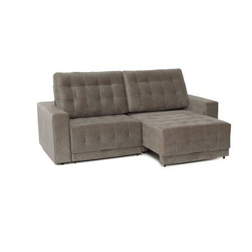 Tamanhos, Medidas e Dimensões do produto Sofa 4 Lugares Net Max Assento Retratil e Reclinavel Suede Marrom Claro 2,44M (L) - Netsofas