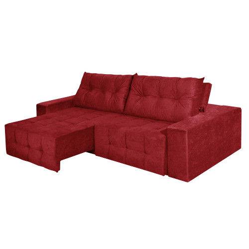 Tamanhos, Medidas e Dimensões do produto Sofá 4 Lugares Portinari Retrátil e Reclinável Suede Amassado Vermelho - Rifletti