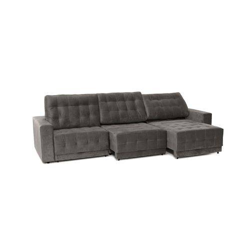 Tamanhos, Medidas e Dimensões do produto Sofa 6 Lugares Net Max Assento Retratil e Reclinavel Suede Cinza Escuro 3,31M (L) - Netsofas