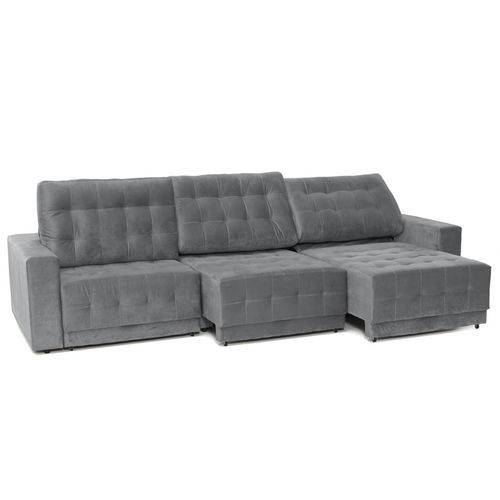 Tamanhos, Medidas e Dimensões do produto Sofa 6 Lugares Net Max Assento Retratil e Reclinavel Suede Grafite 3,31M (L) - Netsofas