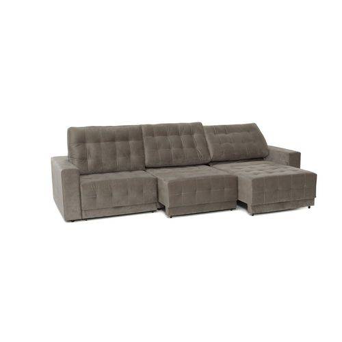 Tamanhos, Medidas e Dimensões do produto Sofa 6 Lugares Net Max Assento Retratil e Reclinavel Suede Marrom Claro 3,31M (L) - Netsofas