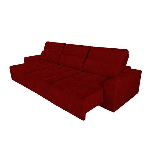 Tamanhos, Medidas e Dimensões do produto Sofá 6 Lugares Roma Retrátil e Reclinável Suede Amassado Vermelho - Rifletti