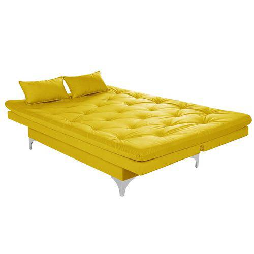 Tamanhos, Medidas e Dimensões do produto Sofa Cama Austria 3 Lugares - Essencial Estofados Reclinavel Suede Liso - Amarelo