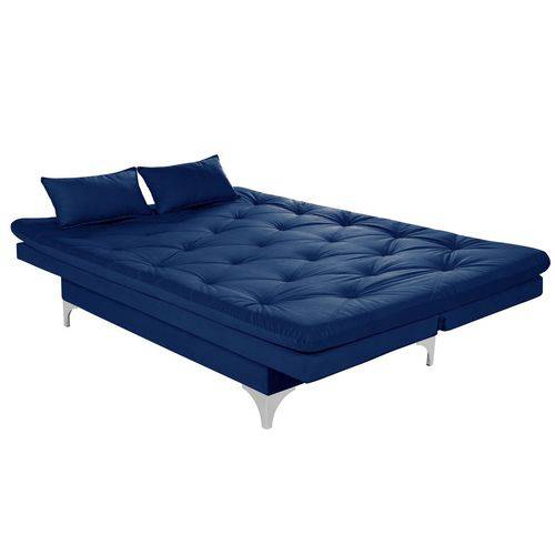 Tamanhos, Medidas e Dimensões do produto Sofa Cama Austria 3 Lugares - Essencial Estofados Reclinavel Suede Liso - Azul Marinho