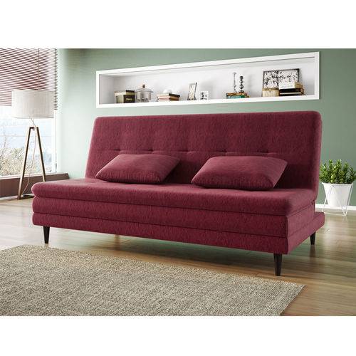 Tamanhos, Medidas e Dimensões do produto Sofa Cama Casal Net Bella Suede Amassado Vemelho 1,87M (L) - Netsofas