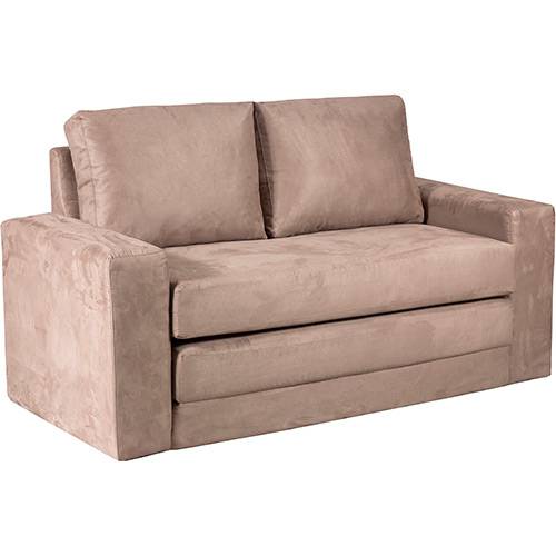 Tamanhos, Medidas e Dimensões do produto Sofa-Cama 2 Lugares Magic Suede Liso Caqui - Hellen