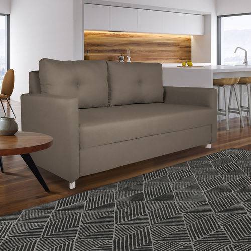 Tamanhos, Medidas e Dimensões do produto Sofá Dois Lugares Modelo Amba, Tecido Suede Veludo Taupe, Silla