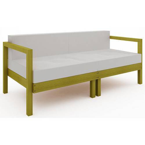 Tamanhos, Medidas e Dimensões do produto Sofá 2 Lugares Componível com Almofadas Lazy Stain Amarelo - Mão & Formão