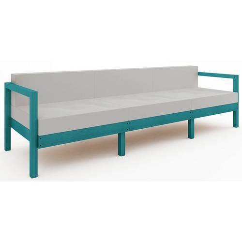 Tamanhos, Medidas e Dimensões do produto Sofá 3 Lugares Componível com Almofadas Lazy Stain Azul - Mão & Formão