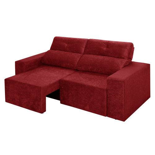 Tamanhos, Medidas e Dimensões do produto Sofa 3 Lugares Eiffel Reclinavel com Assentos Retrateis Tecido Suede Amassado Vermelho - Rifletti