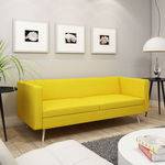 Tamanhos, Medidas e Dimensões do produto Sofá 3 Lugares Lovely Suede Amarelo