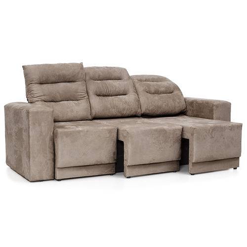 Tamanhos, Medidas e Dimensões do produto Sofa 3 Lugares Net Infinity Assento Retratil e Reclinavel Suede Bege 2,07M (L) - Netsofas